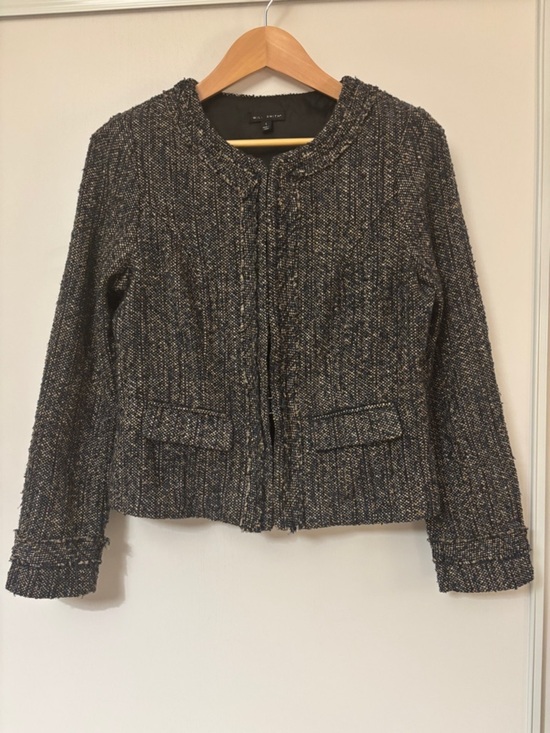 Willi Smith Jackets & Blazers - Willi Smith Tweed Blazer Size Large Black Cream Sophisticated Office Stretch